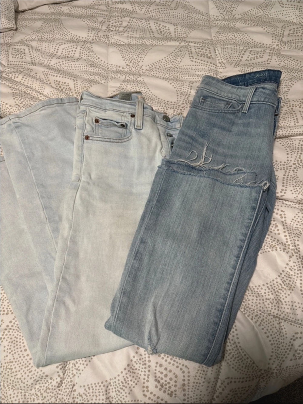 Levi's Light Blue Two-Tone Straight Leg Jeans